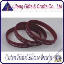 Logotipo de impresión personalizada 100% pulsera de silicona
